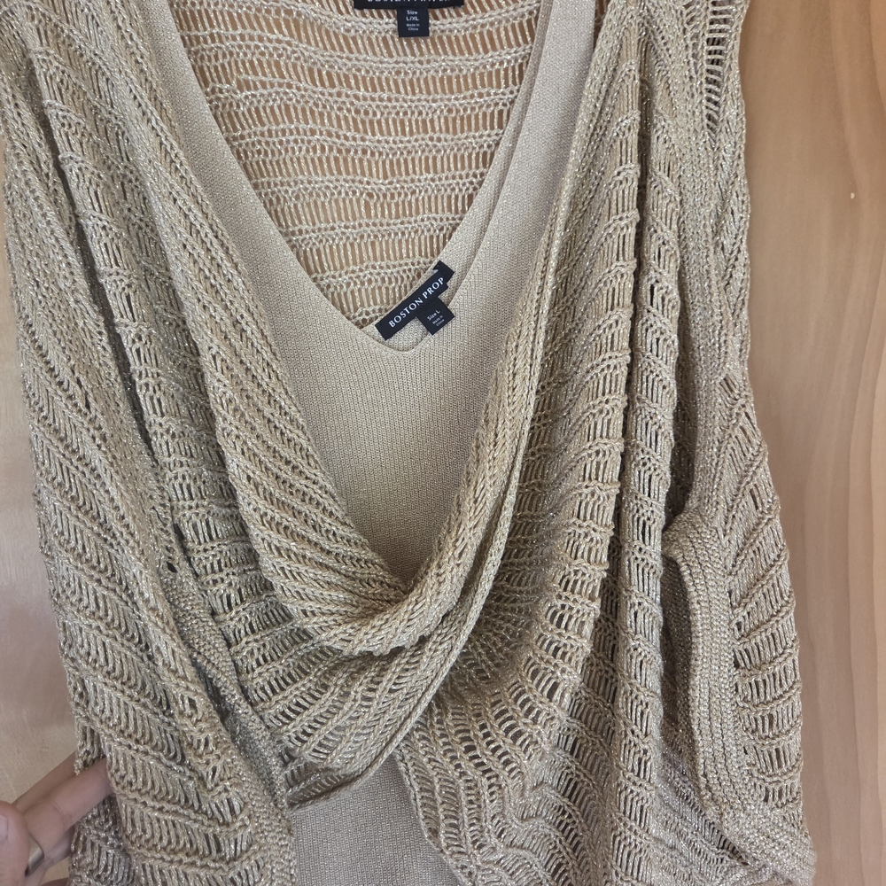 Elegant, Gold Metalic Sweater Set - Two Sweater Set!